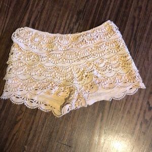 Bebe brand lace booty shorts